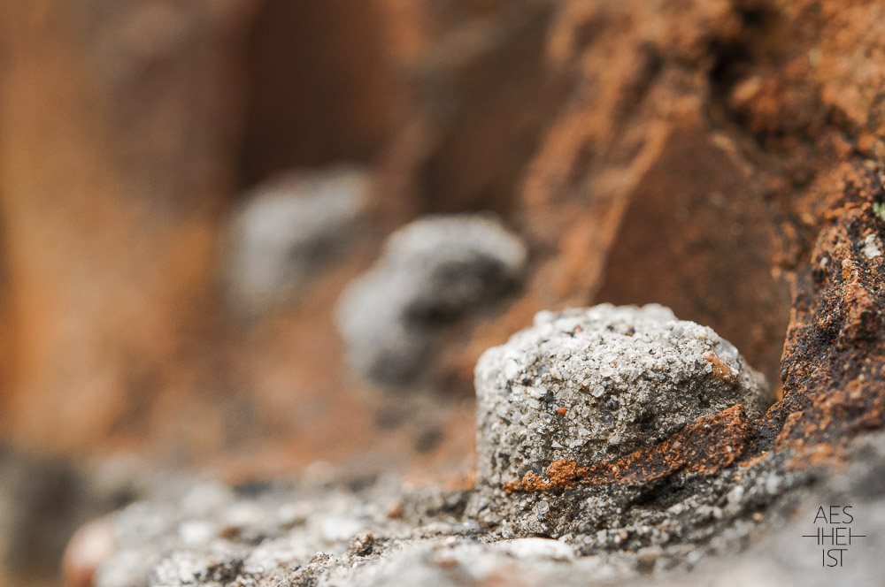 hardened mortar in broken brick