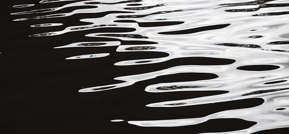 reflection on water in black and white